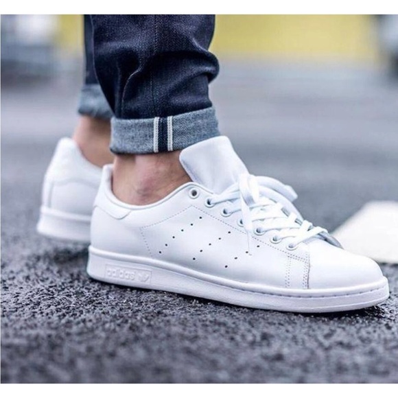Adidas Men's Stan Smith Triple White Sneakers Size 7 - Picture 1 of 13